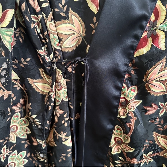 Victoria's Secret Deep Purple Floral Brocade Kimono Robe Belt Vintage Gold Label - Picture 11 of 14